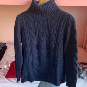 Navy Blue Wool Turtleneck